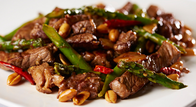 Stir-Fried Alberta Rib Eye Steak with Sichuan Mala Peanuts by Chef Ming Yeung
