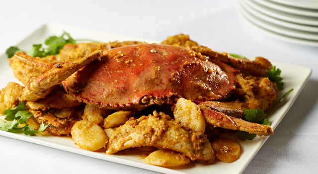 fried crab with chinese food