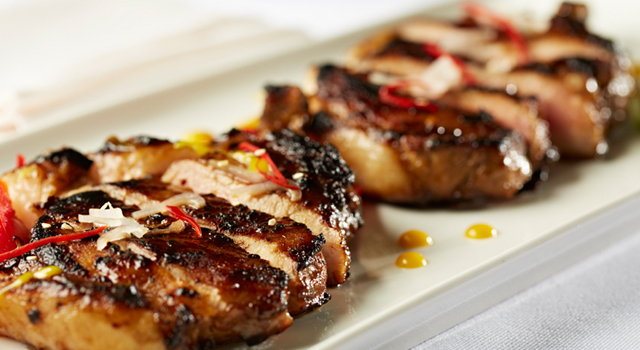 Pan-fried Alberta Pork Loin Chops in Red Wine Sauce by Chef Tony Wu